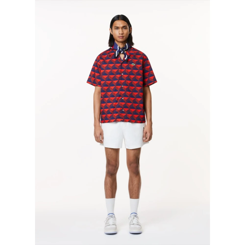 Lacoste Rode Casual Shirt met UV-bescherming Red Heren