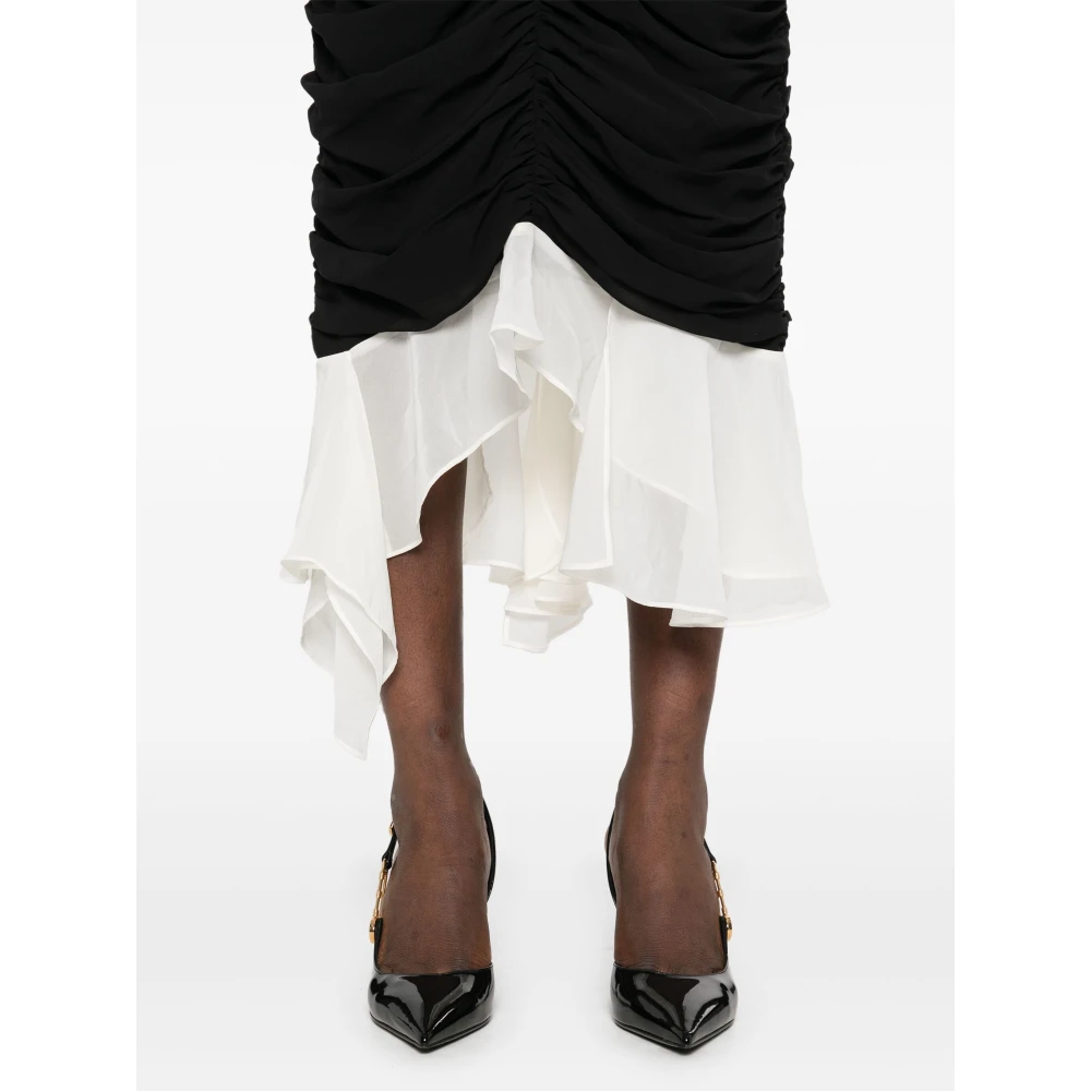 Rotate Birger Christensen Gelaagde Zwarte Midi Jurk Black Dames