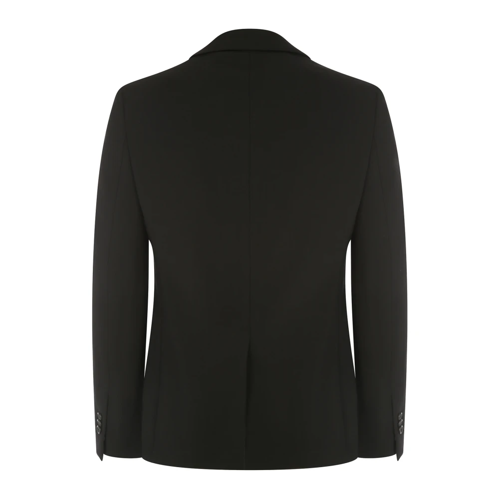 Fendi Luxe Logo Detail Wollen Blazer Black Heren