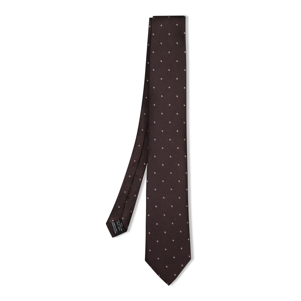 Tom Ford Men's Brown Silk Polka Dot Tie - Ties - One Size - Accessories