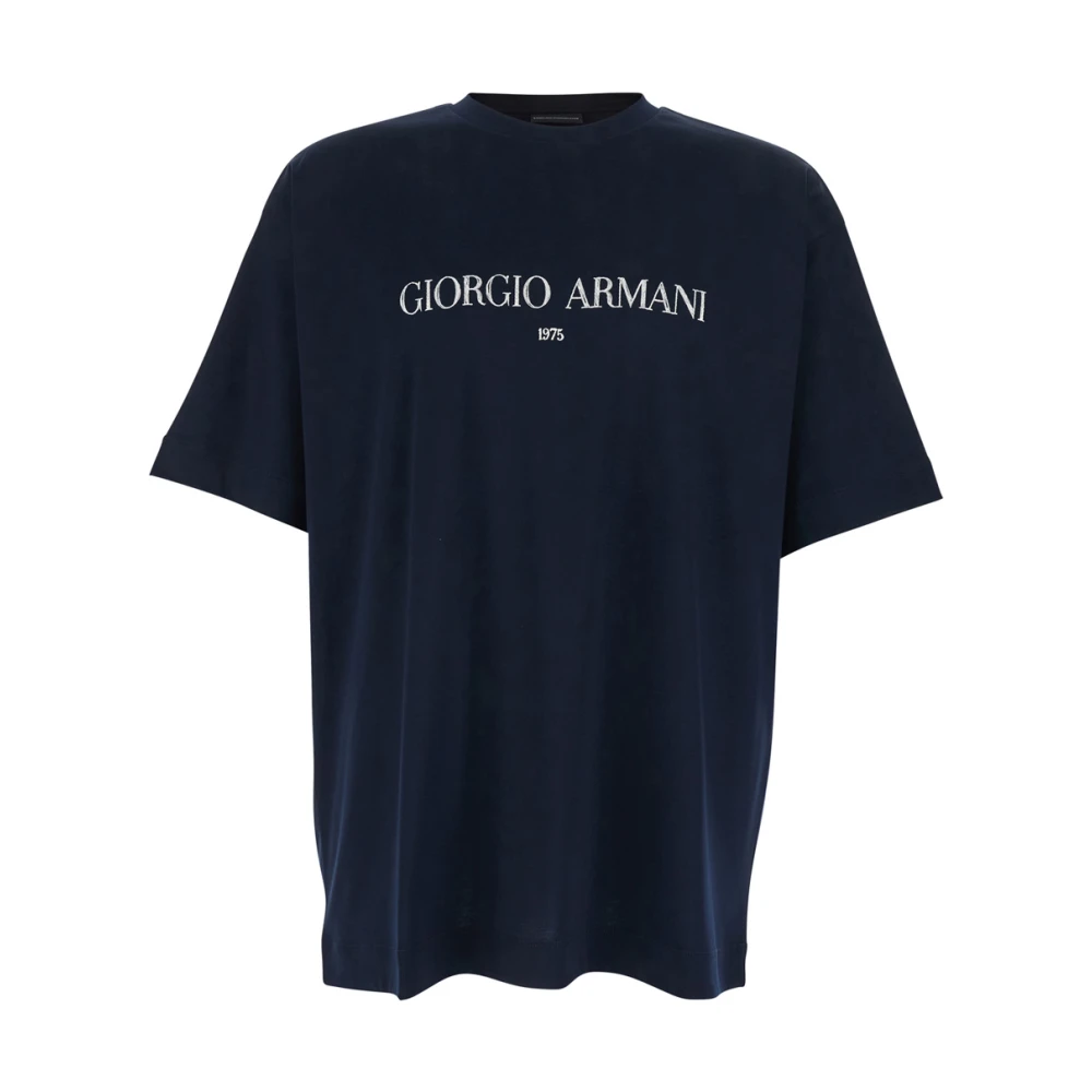 Giorgio Armani Homme Bleu - T-Shirt En Jersey Interlock De Coton - Tops - Taille: S