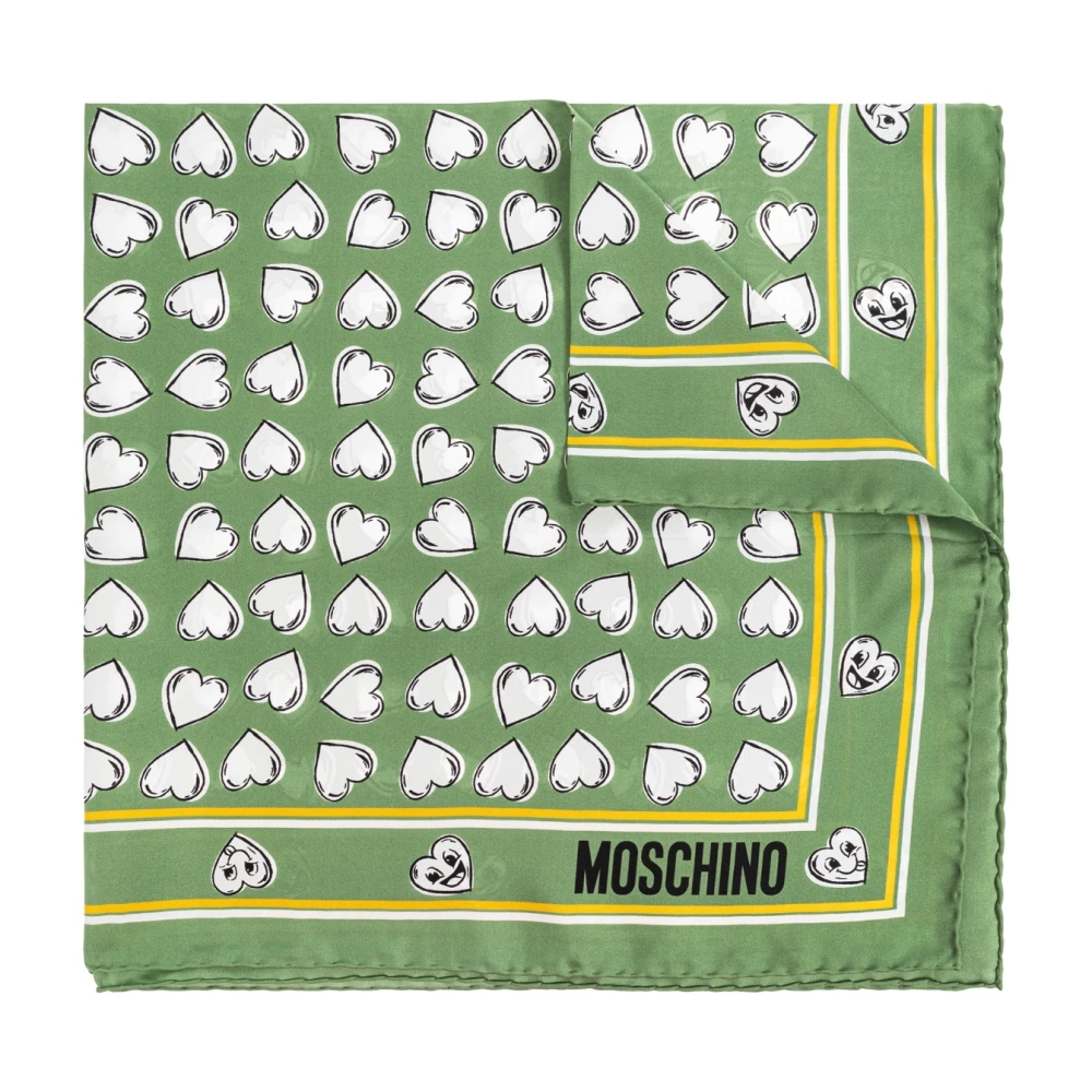 Moschino Zijden sjaal Green Unisex