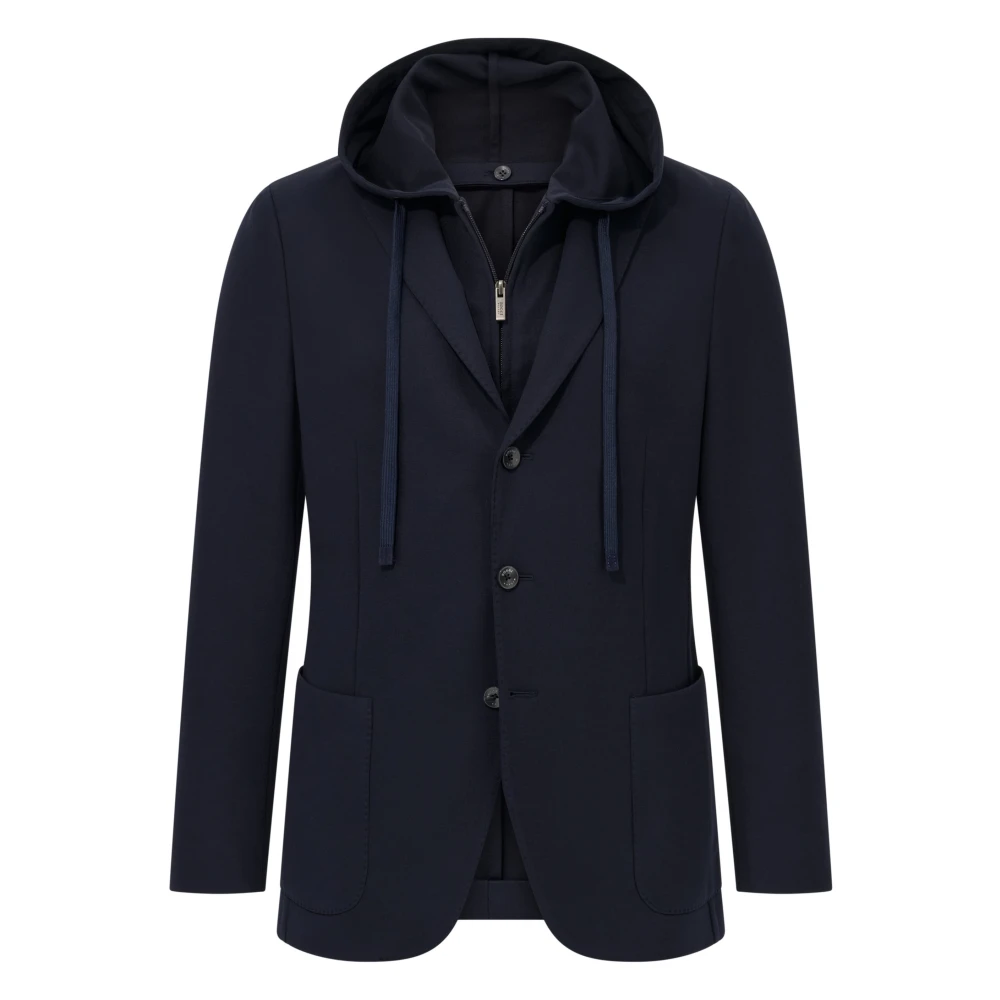 Boggi Milano Herren Blau Madison Sweatshirt Jacke Aus Einer Stretch-Baumwollmischung