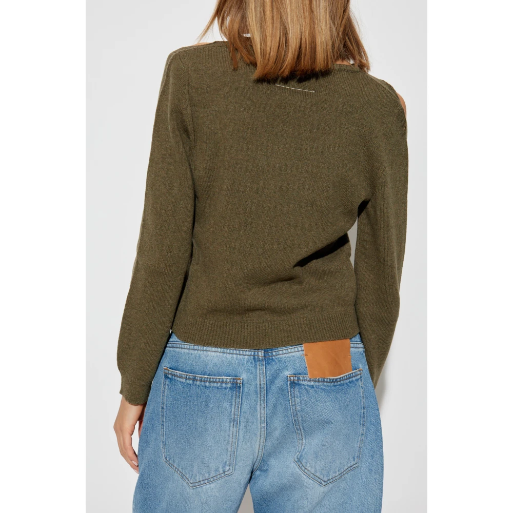 MM6 Maison Margiela Trui met decoratieve uitsparingen Green Dames