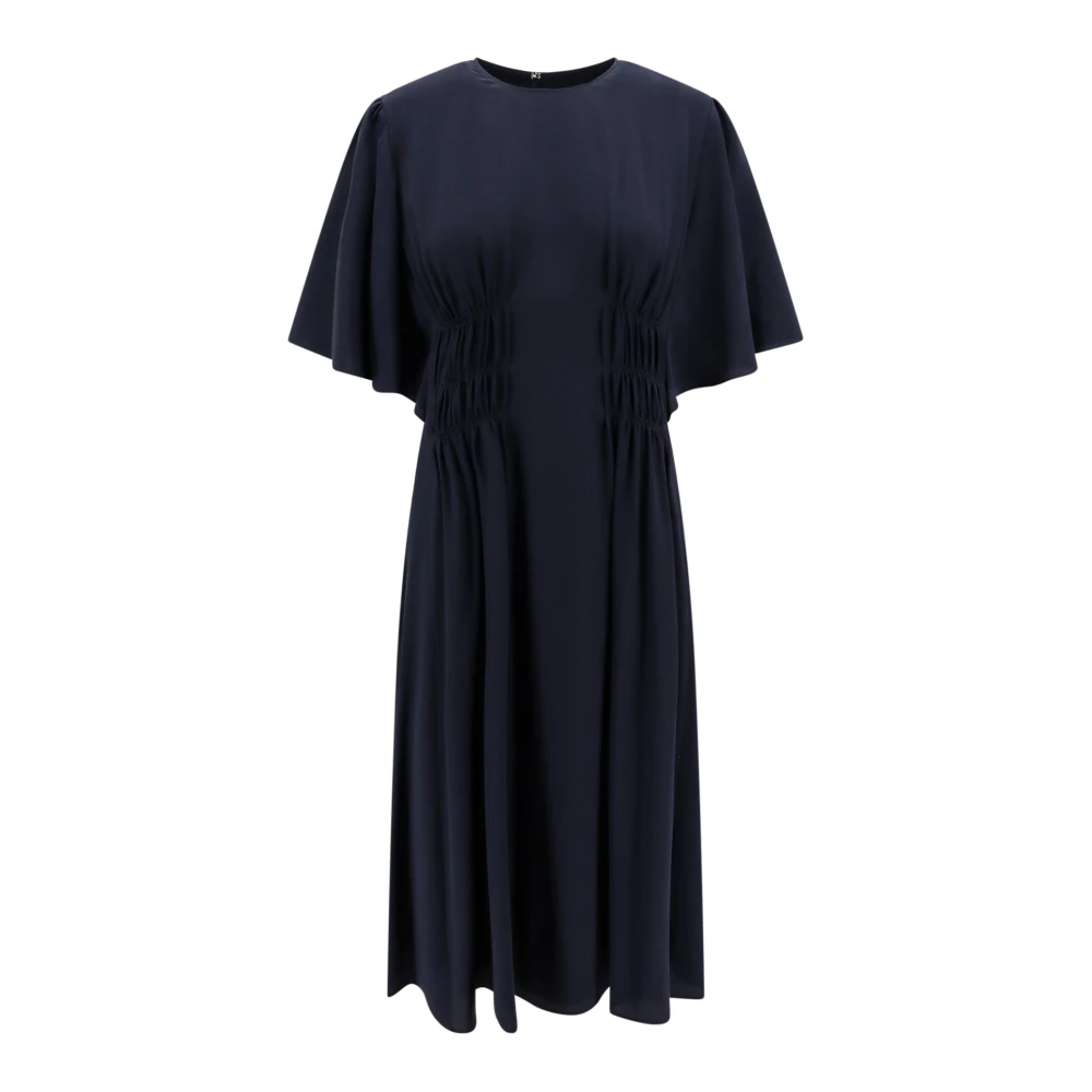 Chloé Zijden jurk met voorpand draperie Blue Dames