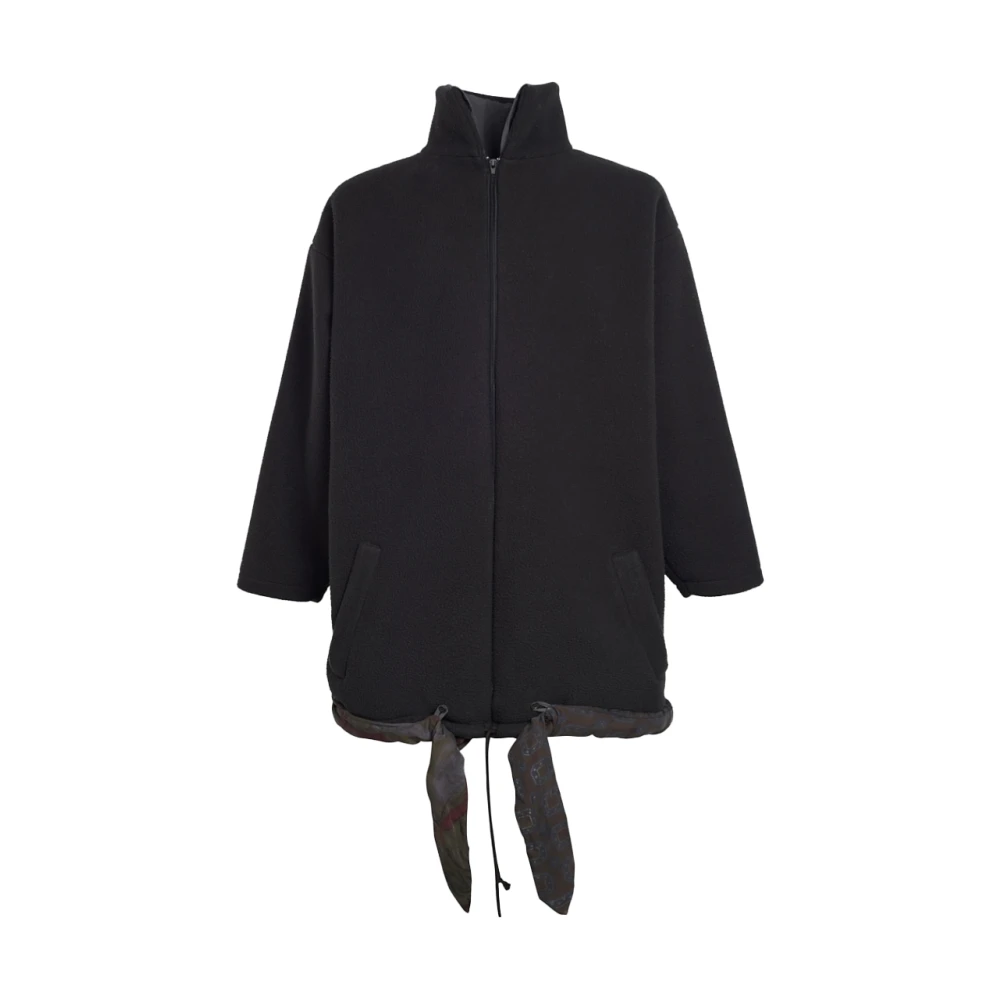 Magliano Zwarte Fleecejas met hoge kraag Black Heren