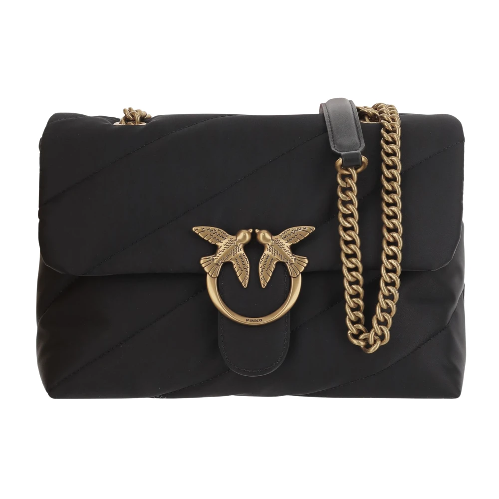 pinko Gewatteerde Love Birds Schoudertas Black Dames