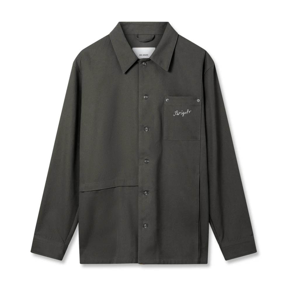 Axel Arigato Rowe Canvas Overshirt Gray Heren