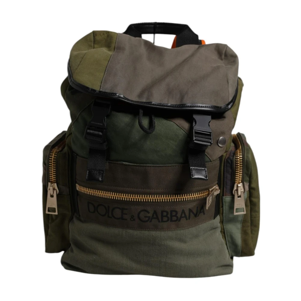 Dolce & Gabbana Uomo Verde - Zaino In Tela Mimetica - Bags - One Size
