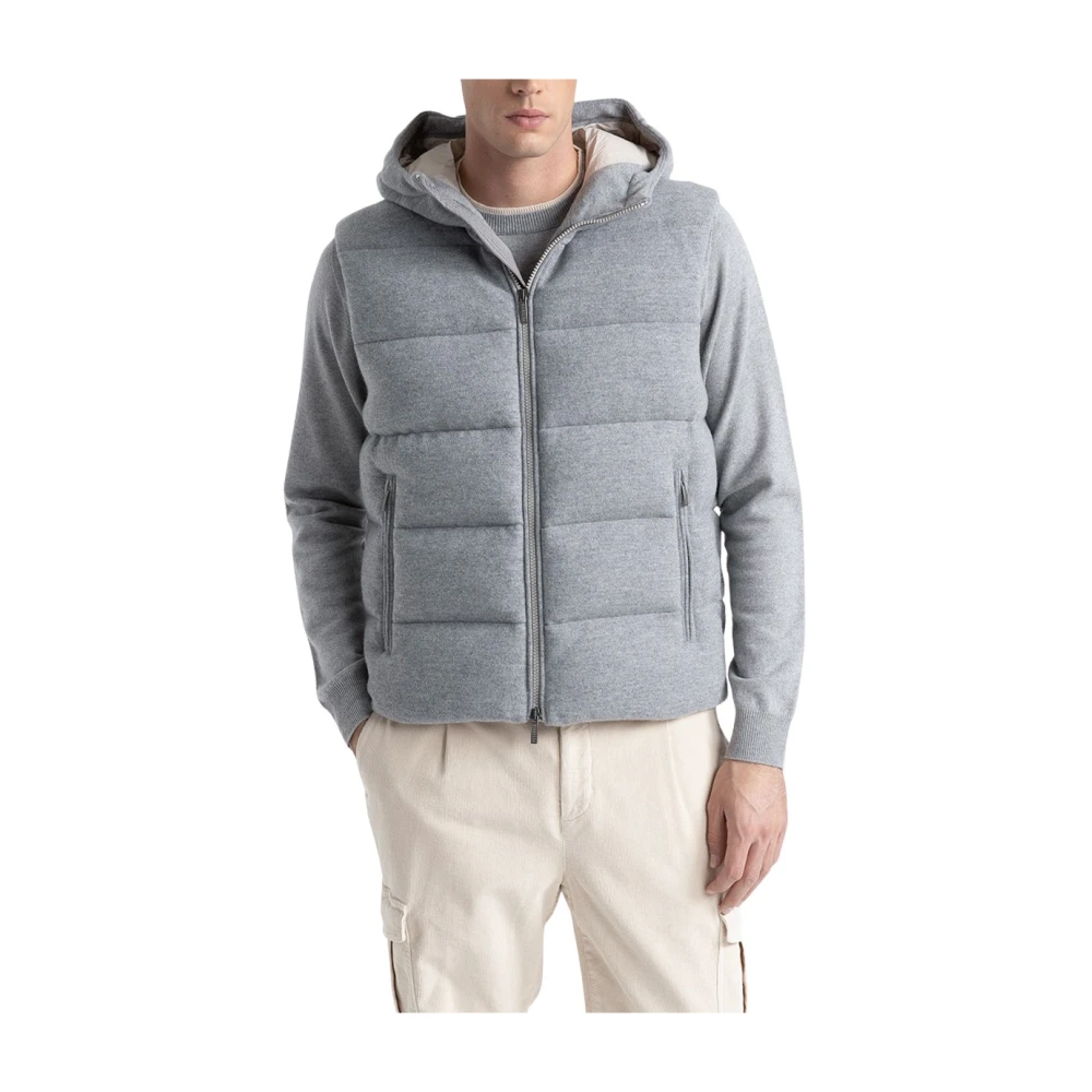 PESERICO Ganzen donsvest in wol en kasjmier Gray Heren