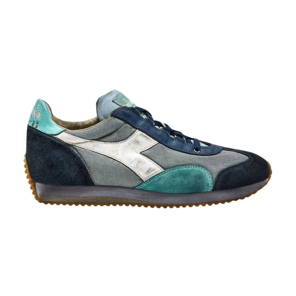 Diadora Men's Blue Vintage Style Sneaker Equipe Dirty Stone Wash - Sneakers - 12 Uk - Shoes