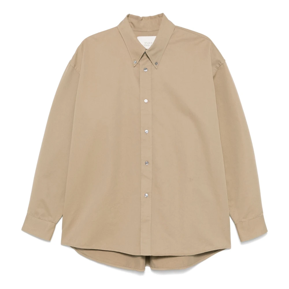 Studio Nicholson Klassieke Button Down Overhemd Brown Heren