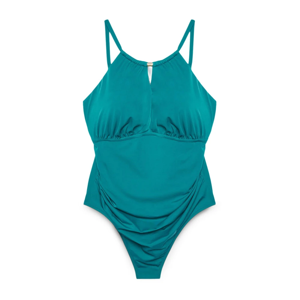 Fiorella Rubino Drop-neck One-piece Swimsuit Green Dames
