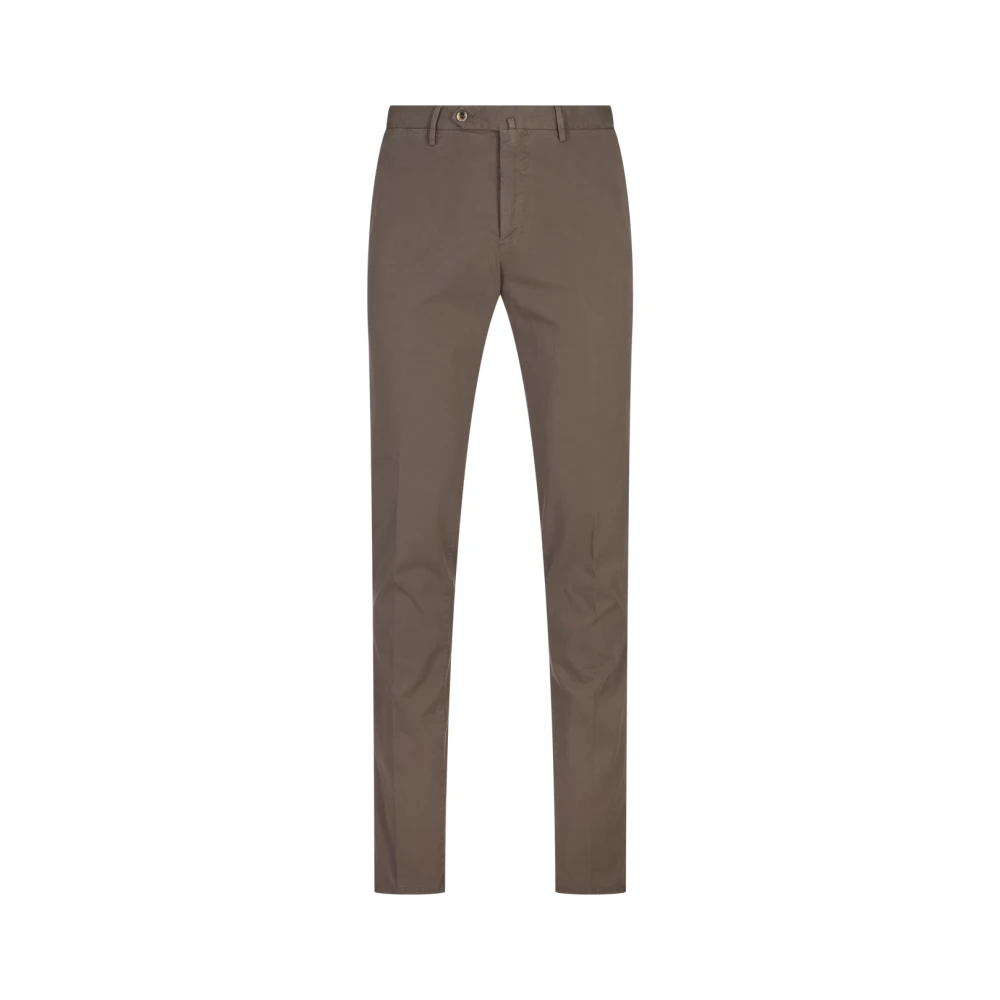 PT Torino Bruine Slim Fit Katoenen Broek Brown Heren