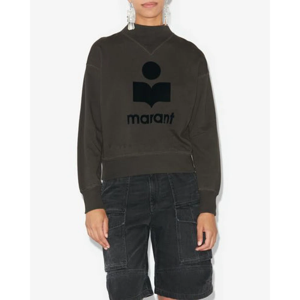 Isabel Marant Étoile Katoenen Sweatshirt met Lange Mouwen en Logo Black Dames