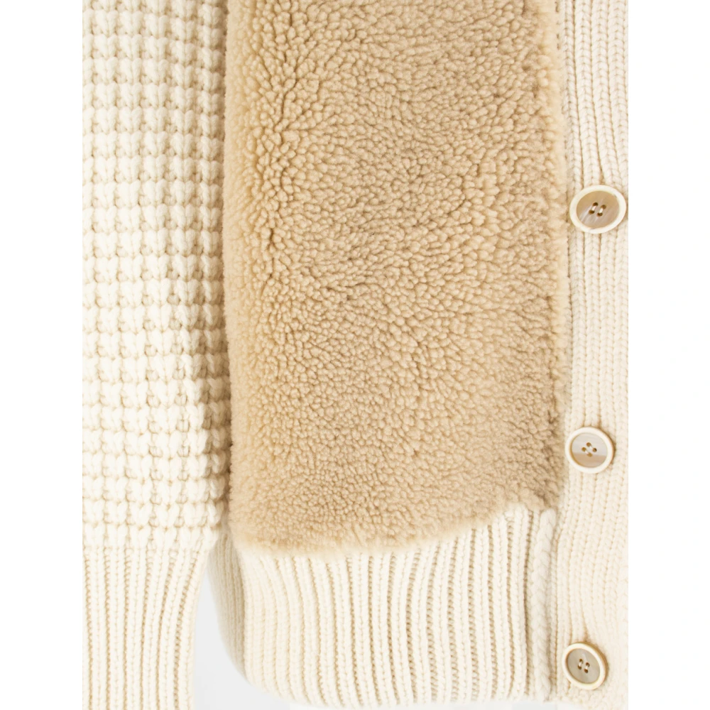 Fabiana Filippi Gerimpelde Shearling Aviator Jacket Brown Dames