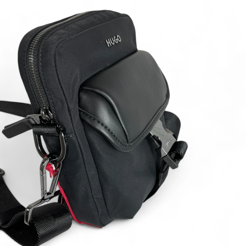 Hugo Boss Heren Zip Reporter Tas Zwart Black Heren