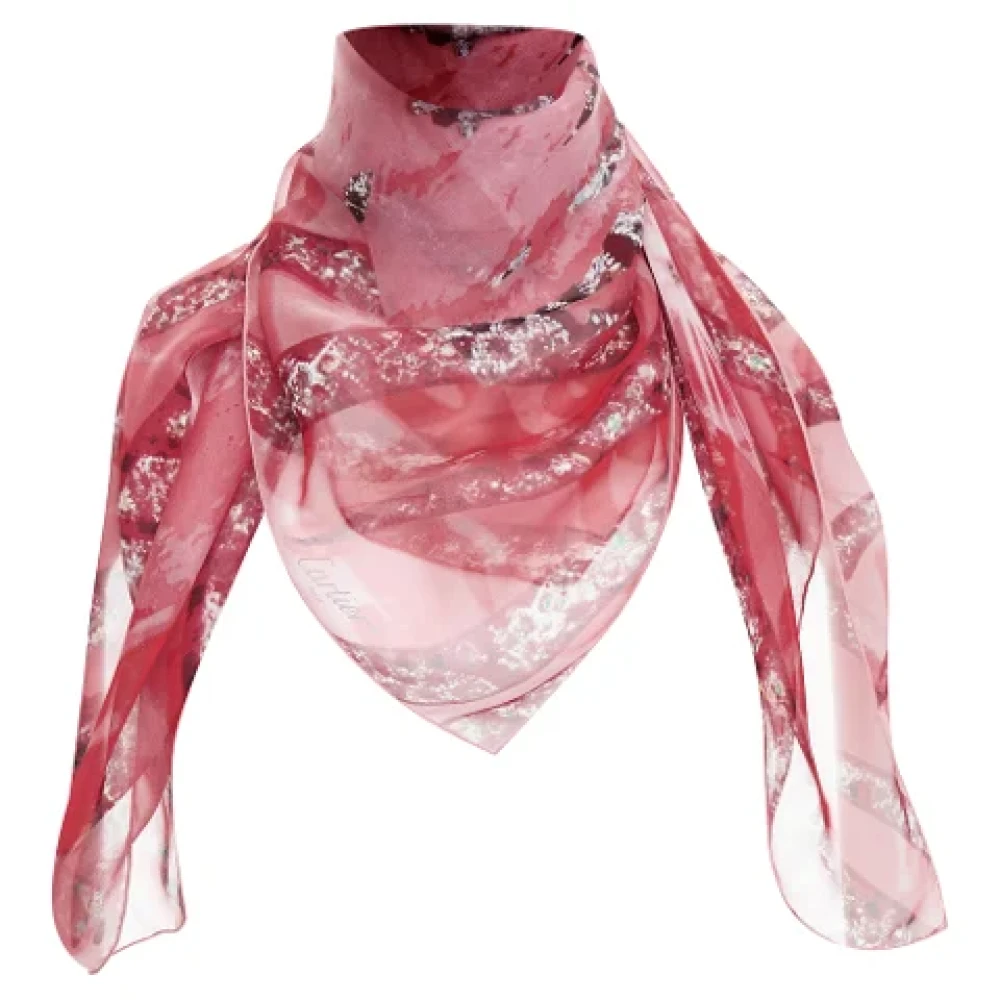 Cartier Vintage Pre-owned Silk scarves Red Dames