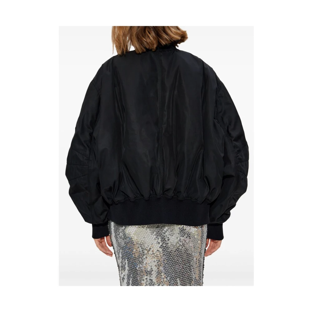 The Attico Zwarte Rits Voorkant Outerwear Jas Black Dames