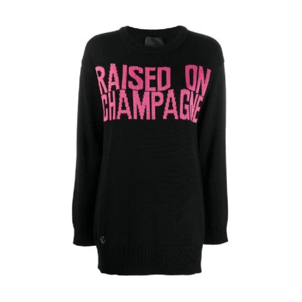 Philipp Plein Casual Zwarte Trui Ronde Hals Black Dames