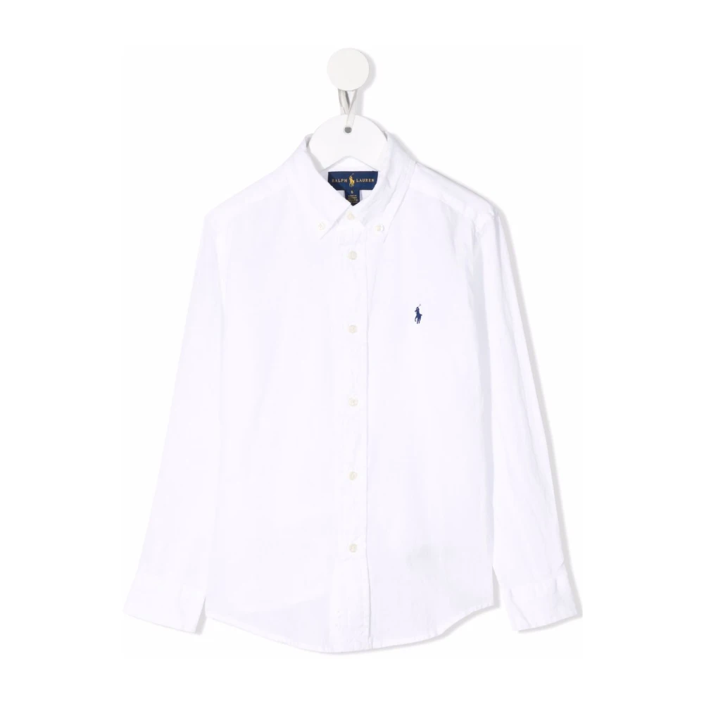 Polo Ralph Lauren Vit Linne Pony Button-Down Skjorta White, Pojke