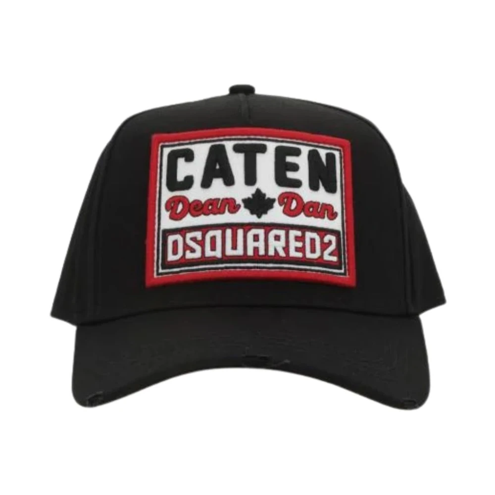 Dsquared2 Men's Black Patch Baseball Cap - Hats & Caps - One Size - Accessories