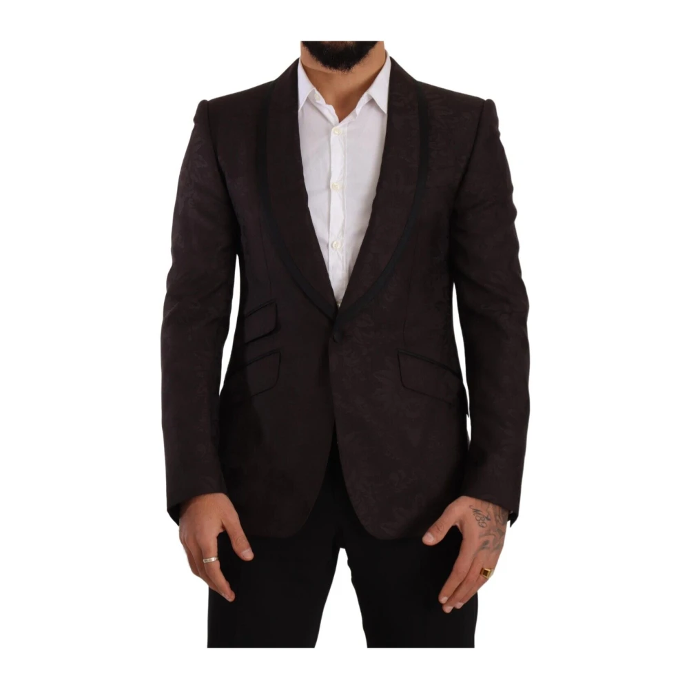 Dolce & Gabbana Men's Burgundy Shawl Lapel Blazer