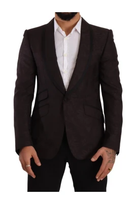 Burgundy Shawl Lapel Blazer