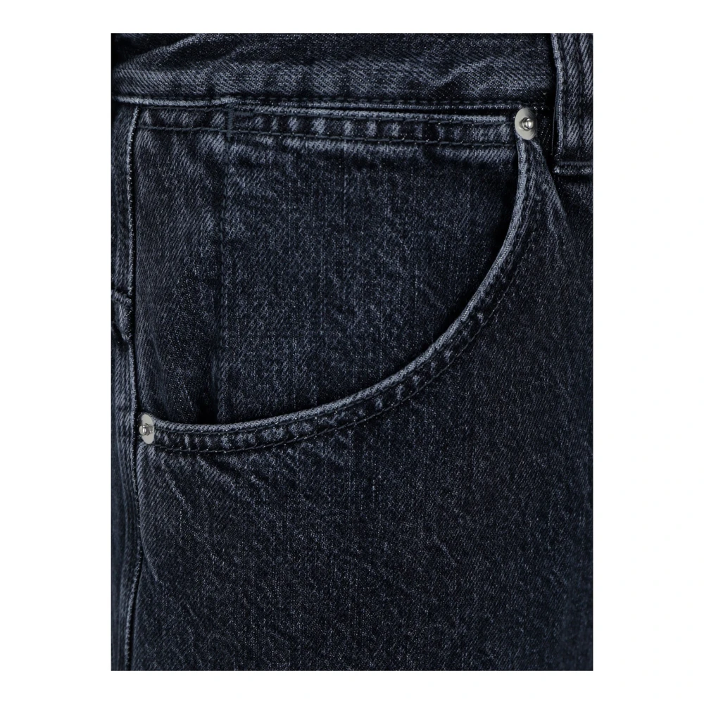 Gucci Zwarte Katoenen Jeans met Iconisch Logodetail Black Heren