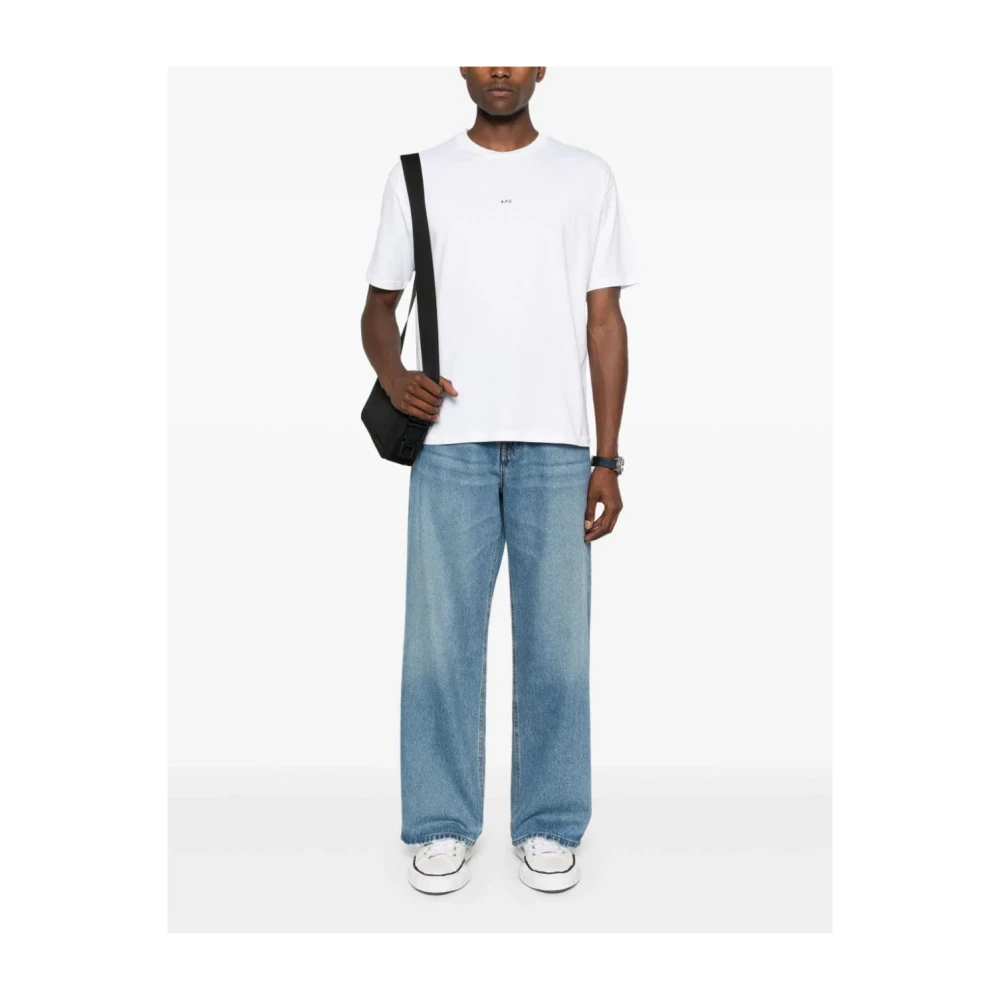 A.p.c. Micro Logo Print T-Shirt White Heren