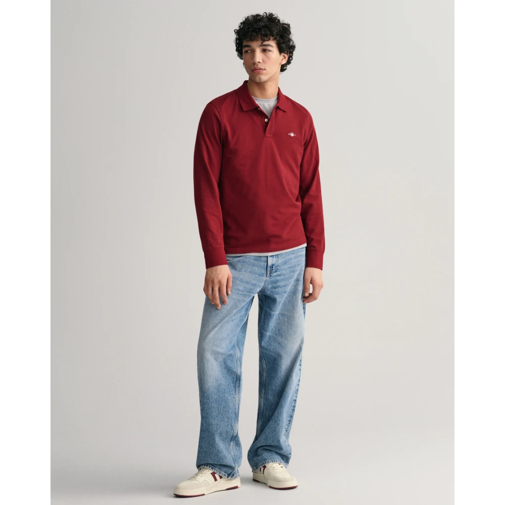 Gant Klassieke Shield Piqué Polo Shirt Red Heren