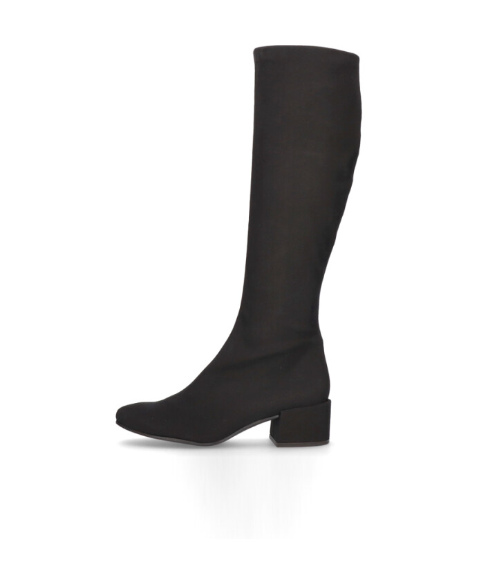 elegante-botte-noire-en-lycra-a-bout-rond