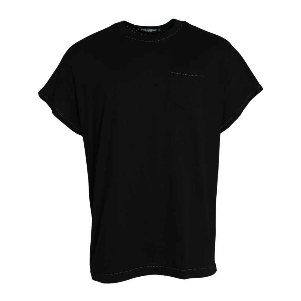 Dolce & Gabbana Zwart Katoenen Ronde Hals T-shirt Black Heren