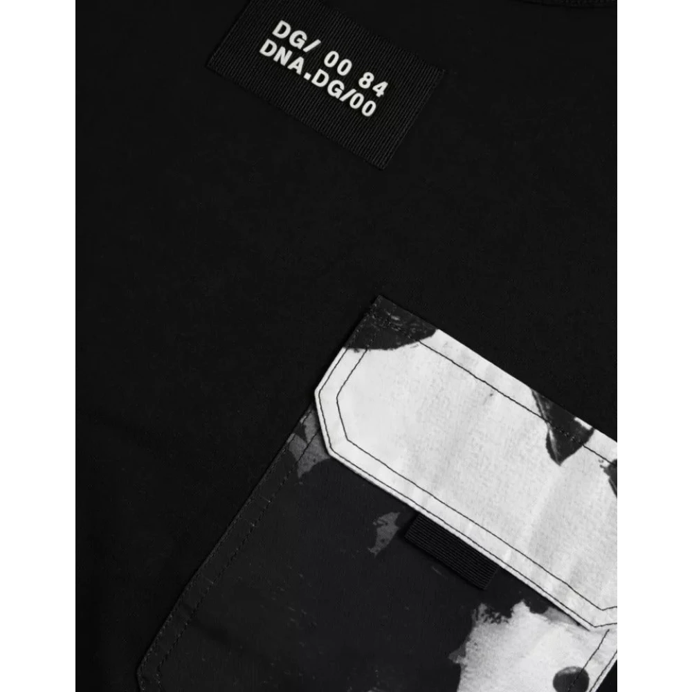 Dolce & Gabbana Zwart katoenen T-shirt met korte mouwen Black Heren