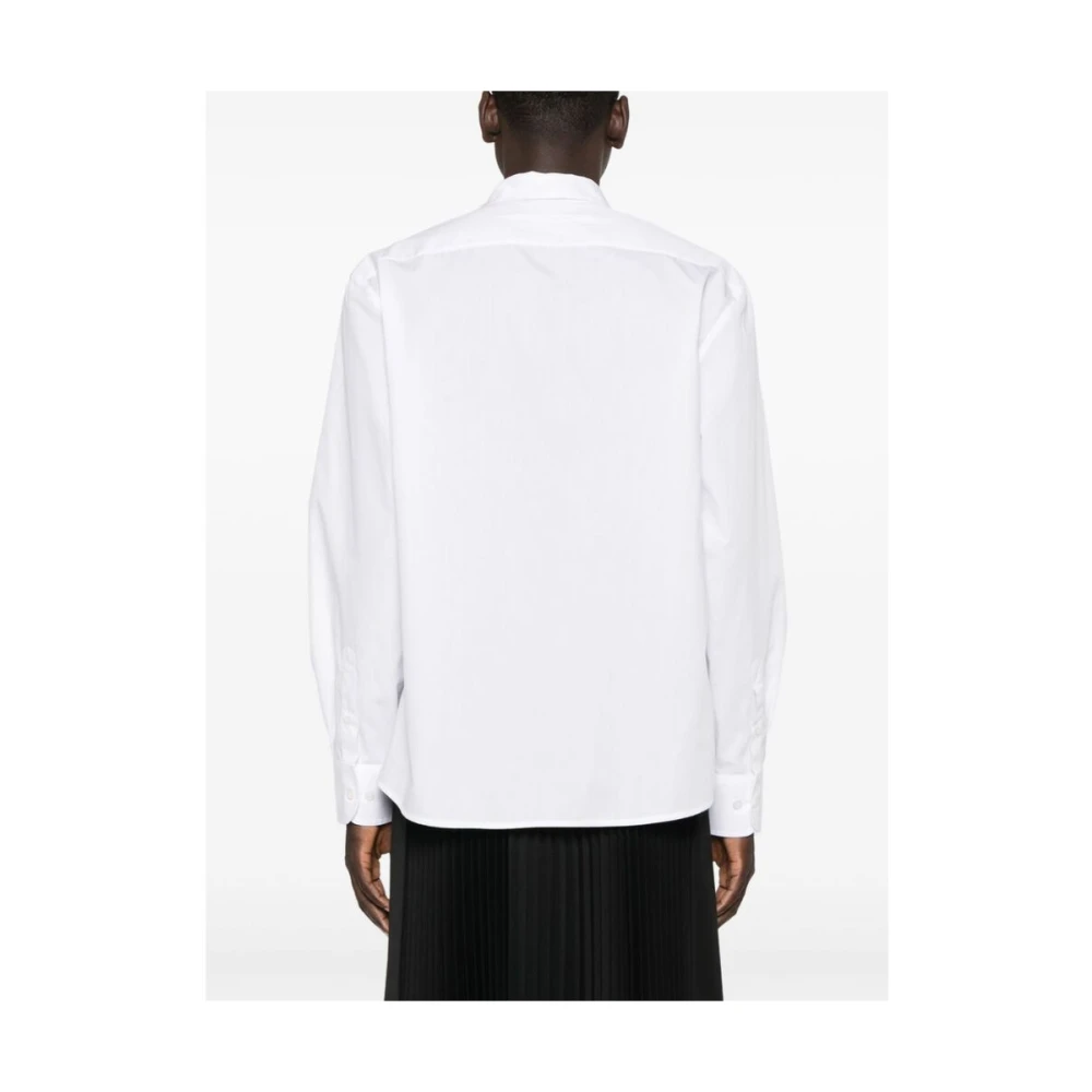 MM6 Maison Margiela Wit overhemd van poplin katoen met ritssluiting White Heren