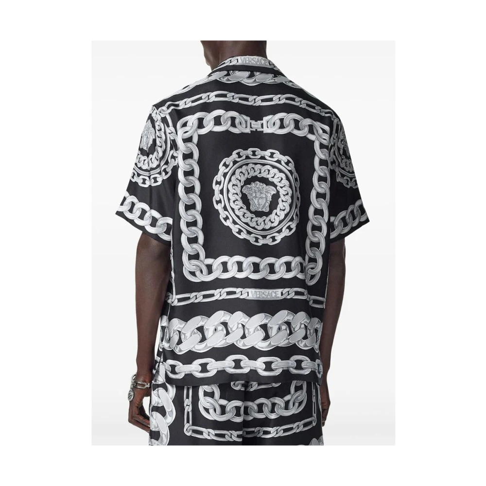 Versace Ketting-Link Print Camp Kraag Shirt Multicolor Heren