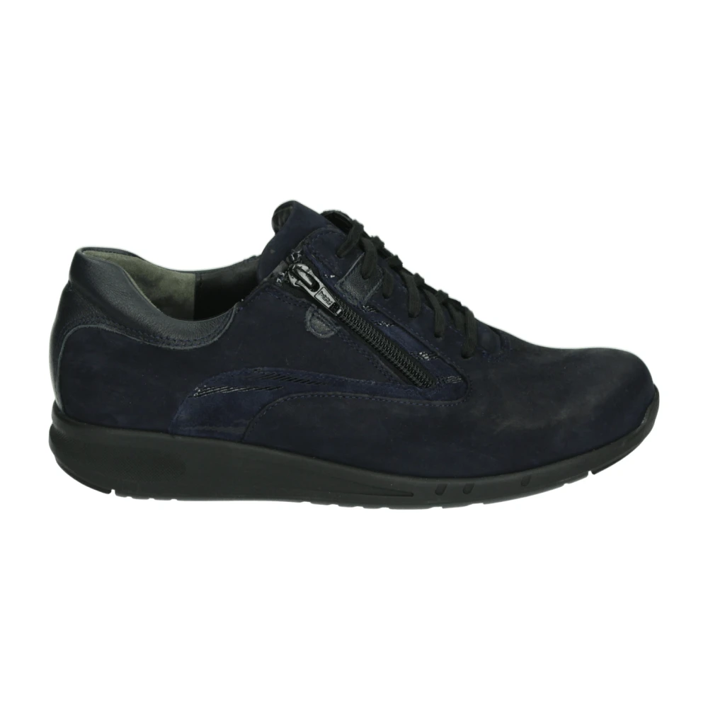 Durea Sportieve Lage Damesschoenen Nubuck Dames Schoenen Blauw