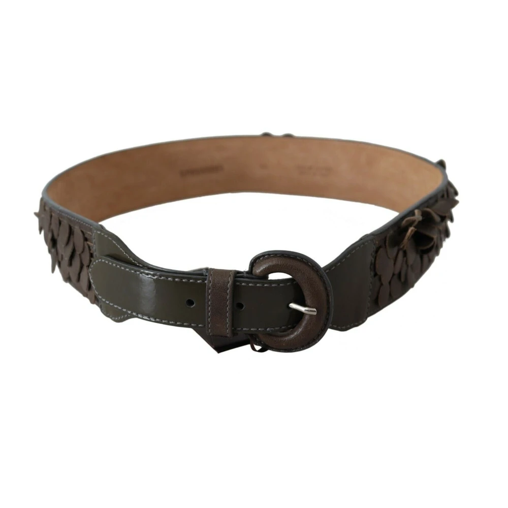 Ermanno Scervino Men's Brown Belts,, Leather Fringe Fashion Belt Medium