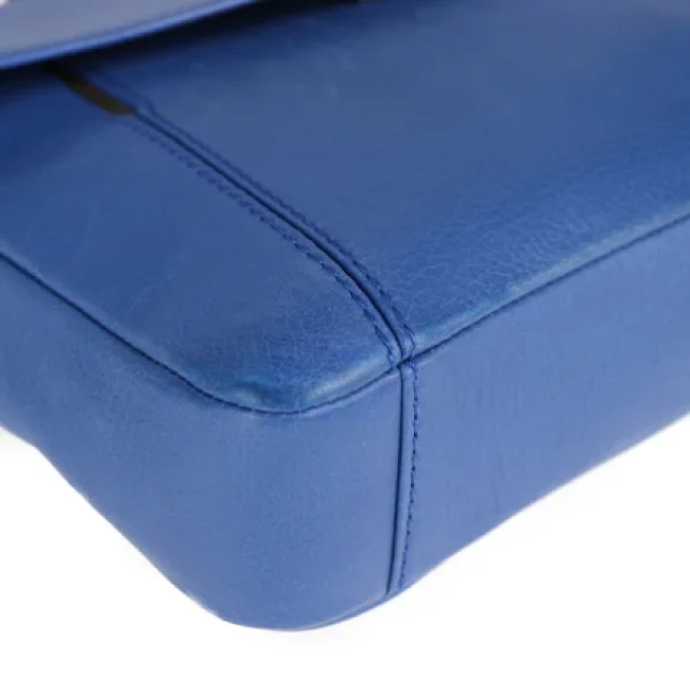 Bvlgari Vintage Pre-owned Leather handbags Blue Dames