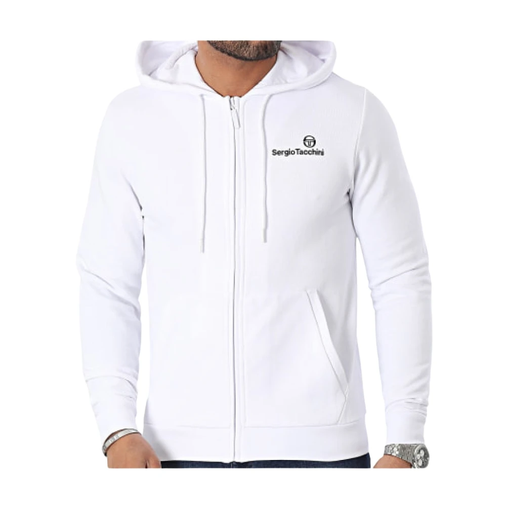 Sergio Tacchini Stoere Hoodie met Rits Wit White Heren