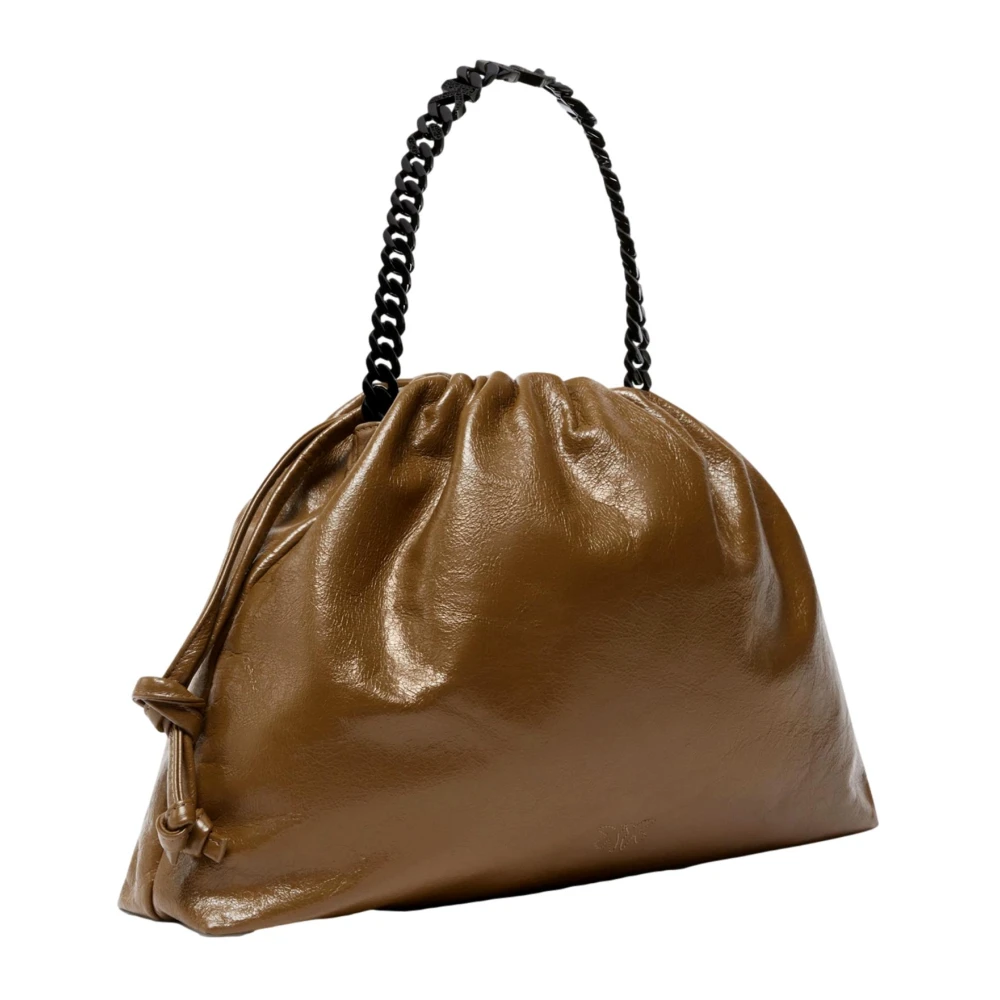 pinko Schoudertas met kettinghandvat in Olijfgroen Green Dames