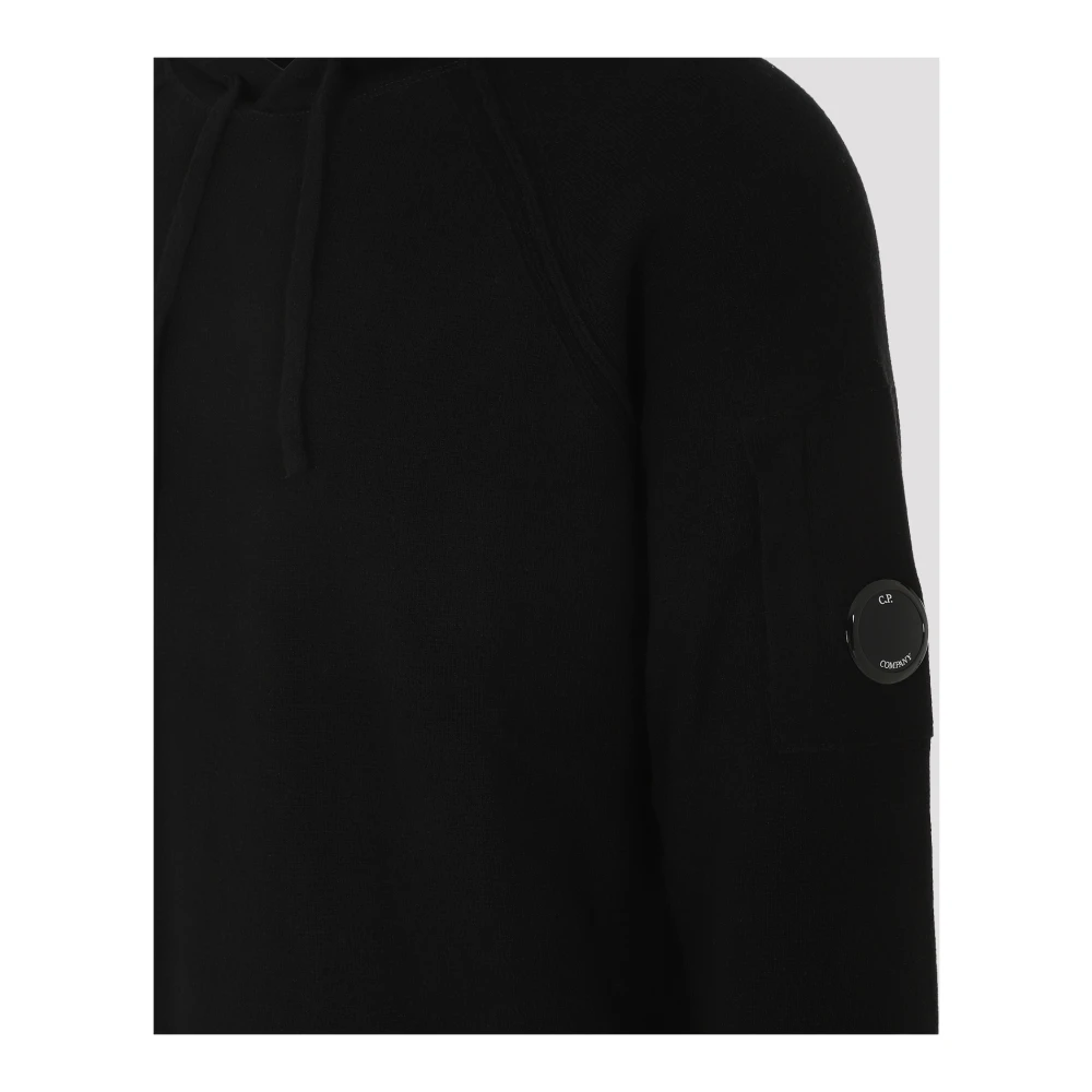 C.P. Company Zwarte Gebreide Hoodie Black Heren