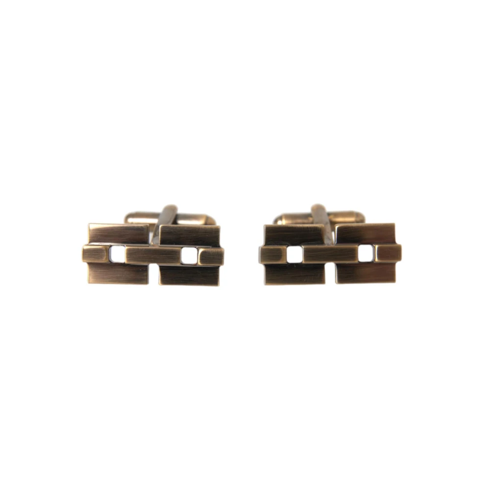 Dolce & Gabbana Goud vergulde Vierkante Manchetknopen Yellow Heren