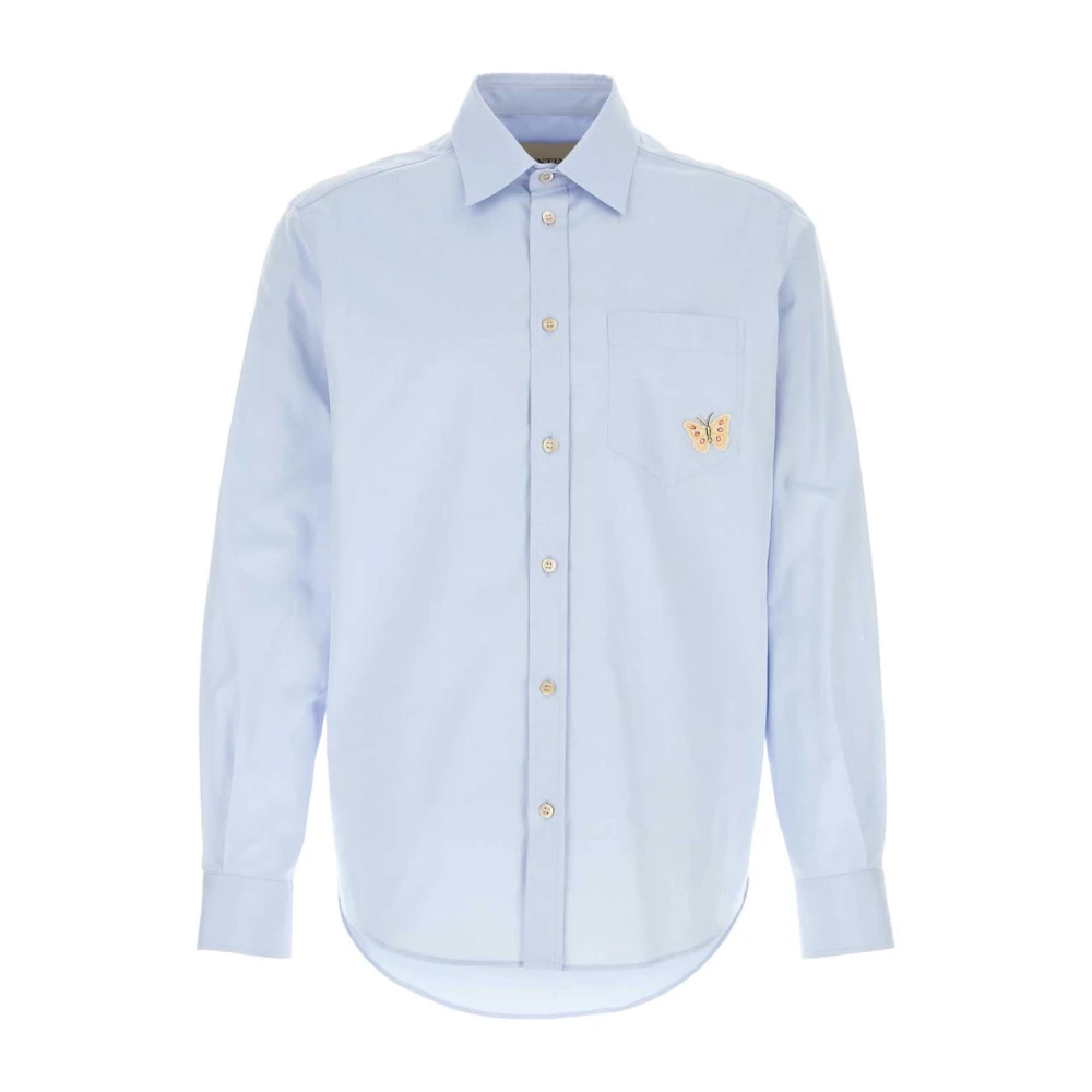 Valentino Garavani , Casual Shirts, Male, Blue, Xl, Poplin Shirt