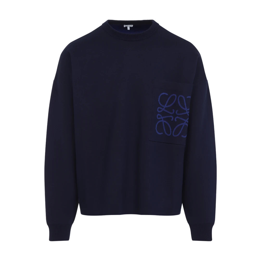 Loewe Navy Blauw Anagram Zak Trui Blue Heren