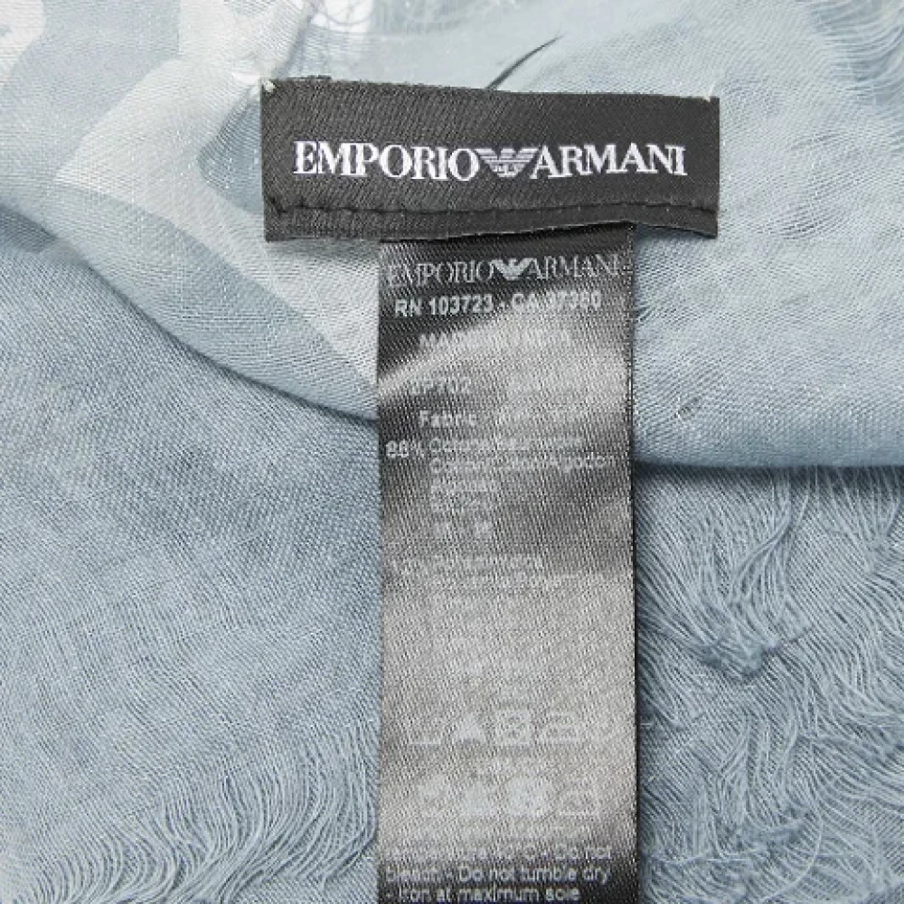 Armani Pre-owned Wool scarves Blue Dames