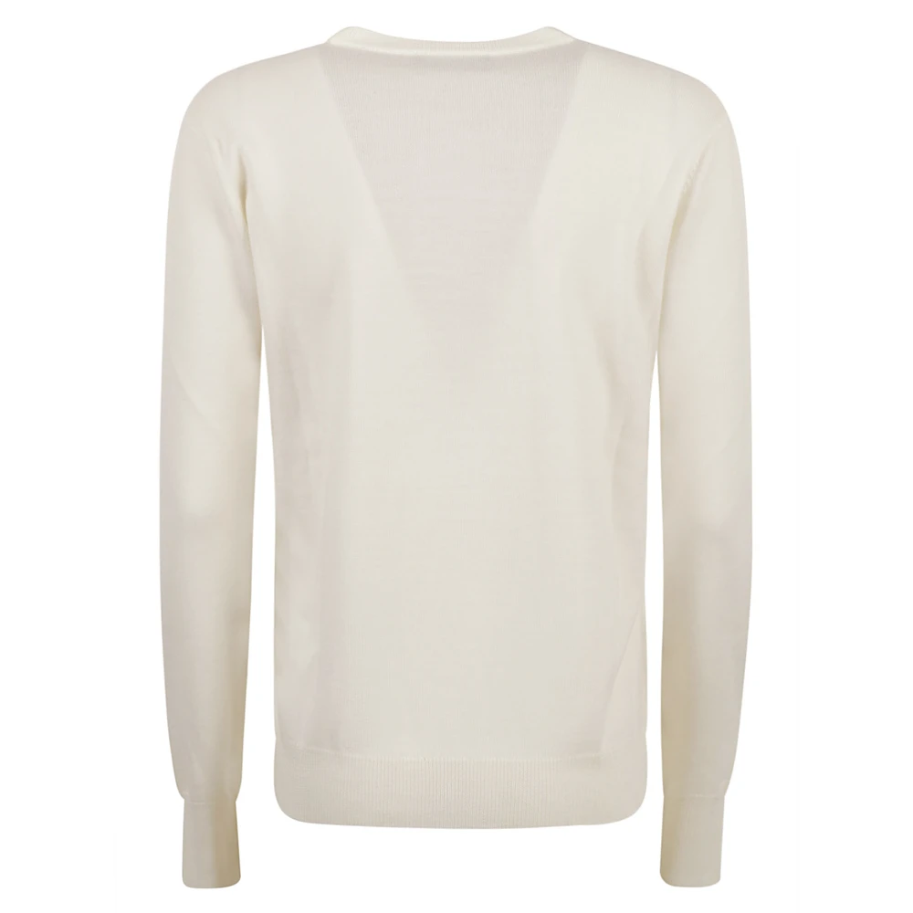 Fabiana Filippi Witte Crew Neck Sweater met Strass White Dames