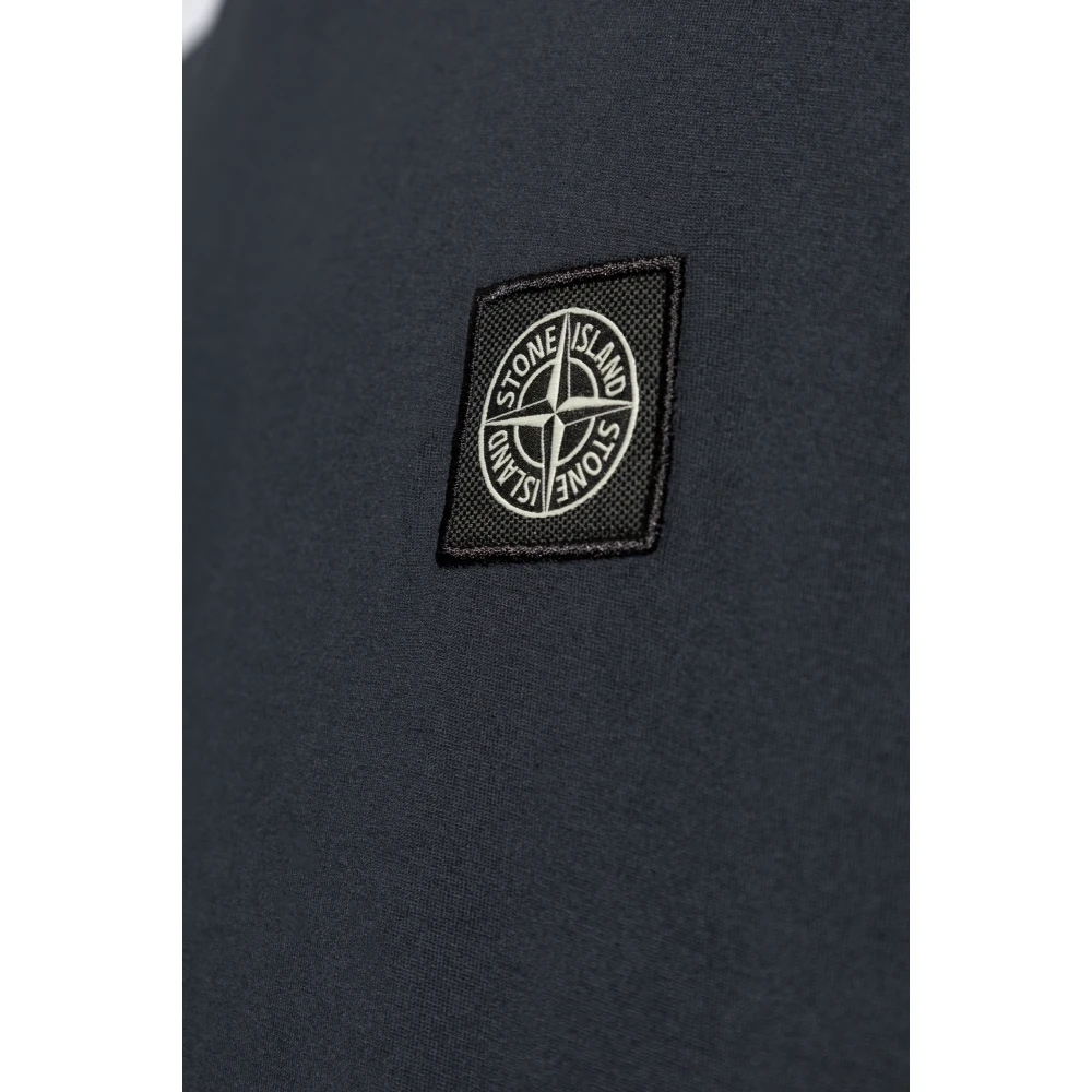 Stone Island T-shirt met logo patch Blue Heren