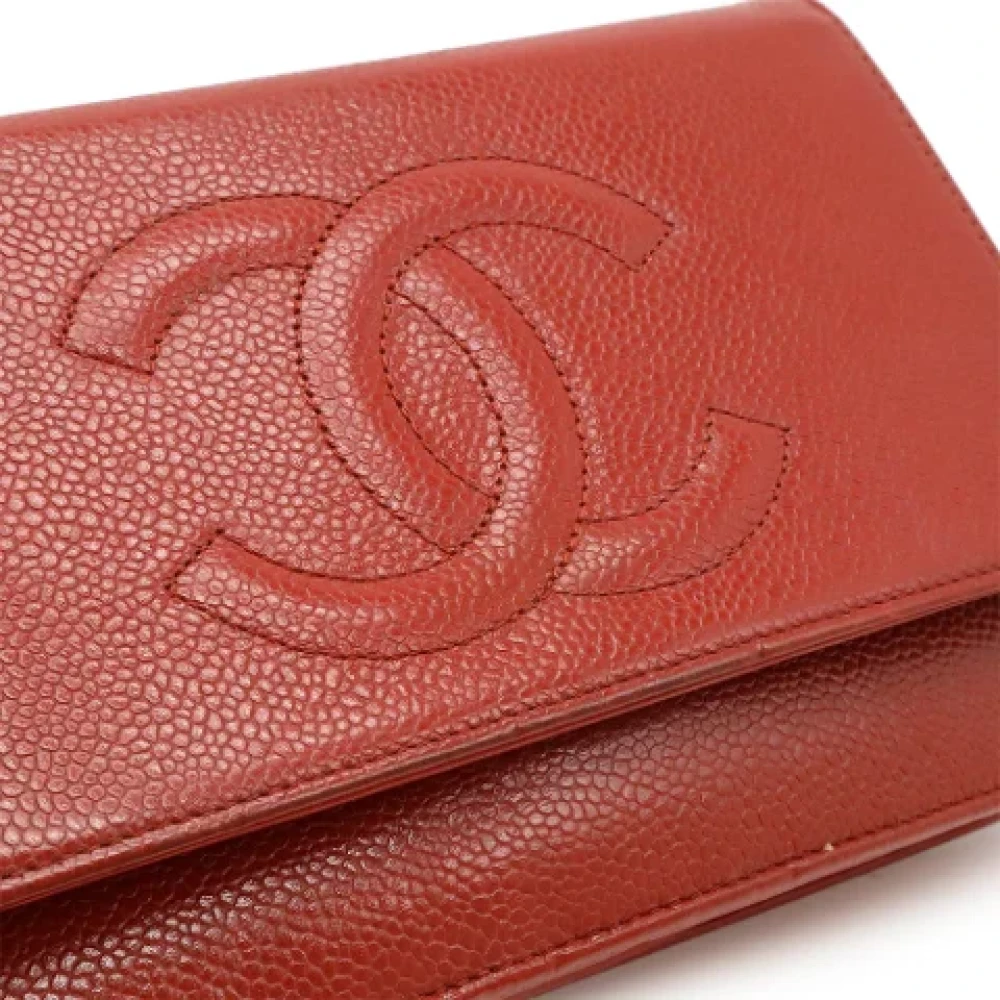 Chanel Vintage Pre-owned Leather shoulder-bags Red Dames