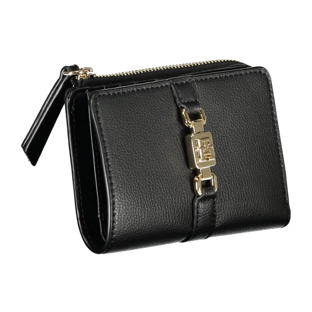 Tommy Hilfiger Damesportemonnee Zwart Contrastdetails Rits Black Dames